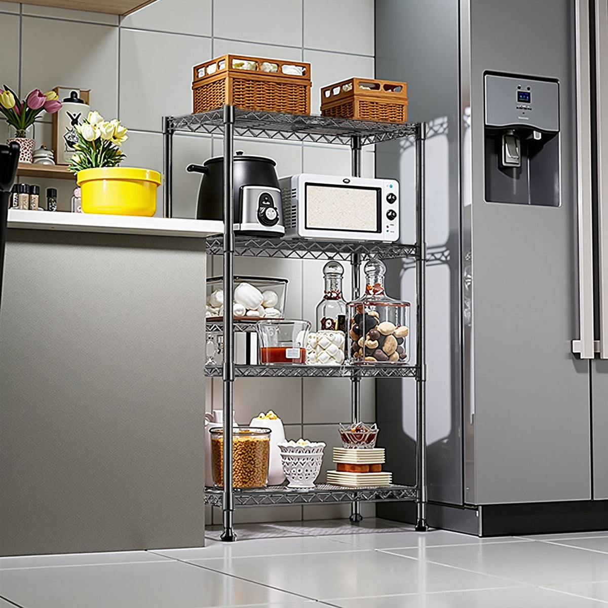 1000 lbs Storage Shelving Steel Heavy Duty 4-Tier Steel Organizer