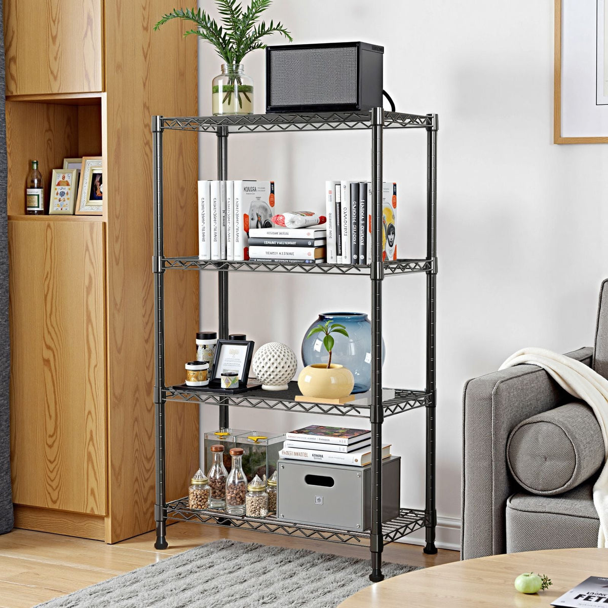 1000 lbs Storage Shelving Steel Heavy Duty 4-Tier Steel Organizer