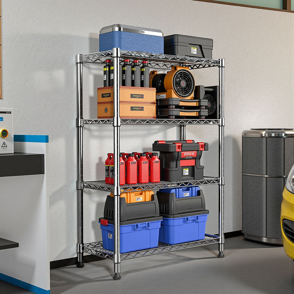 1000 lbs Storage Shelving Steel Heavy Duty 4-Tier Steel Organizer