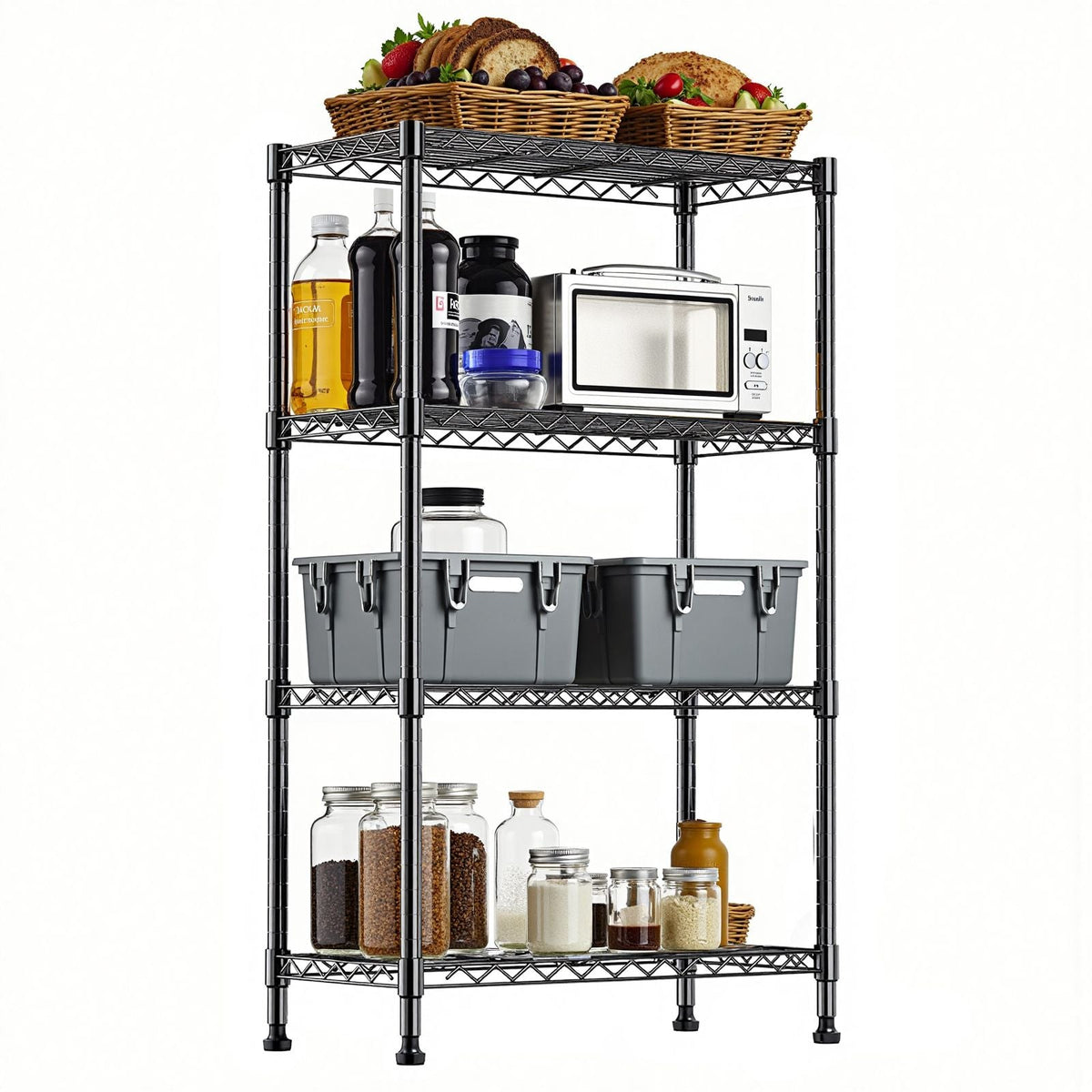1000 lbs Storage Shelving Steel Heavy Duty 4-Tier Steel Organizer