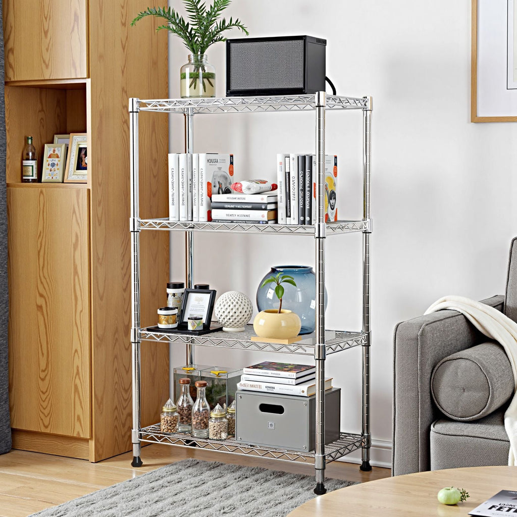 1000 lbs Storage Shelving Steel Heavy Duty 4-Tier Steel Organizer